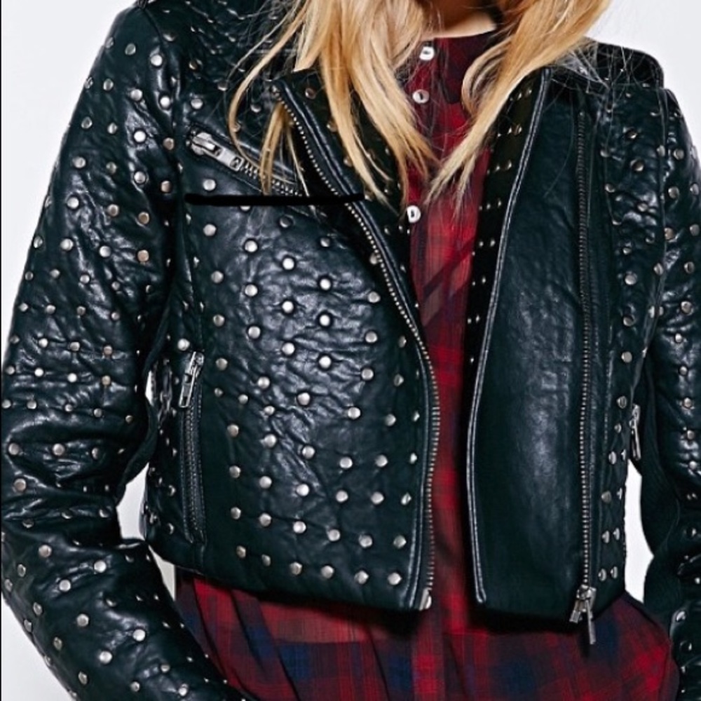 Black pins and needles Moto jacket